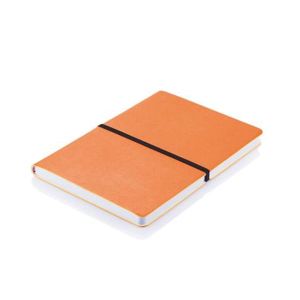 XD Тефтер Deluxe, A5, с ластик, мека корица, 96 листа, оранжев