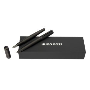 Hugo Boss Комплект химикалка и писалка Arche Iconic, в кутия, черни