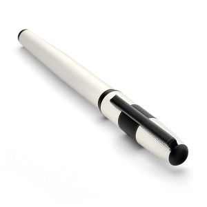 Hugo Boss Писалка Grid Pearl, в кутия, бяло-черна