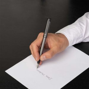 Hugo Boss Писалка Filament, в кутия, сребриста