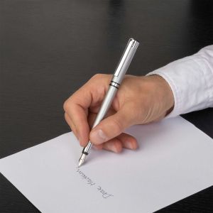 Hugo Boss Писалка Filament, в кутия, сребриста