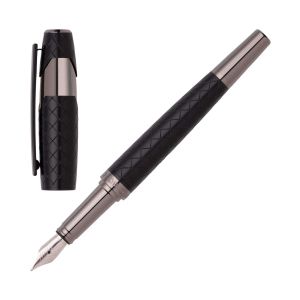 Hugo Boss Писалка Chevron, в кутия, черна