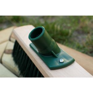 Метла York, индустриална, дървена, с конусовидна резба, 50 cm, зелена