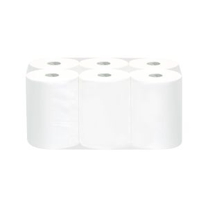 Кърпи за ръце, на ролка, без перфорация, двупластови, целулоза, 800 g, 6 броя