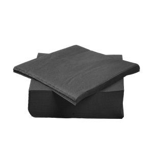 Салфетки, целулоза, двупластови, 1/4 сгъвка, 33 х 33 cm, черни, 400 броя