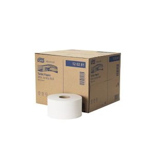 Тоалетна хартия Tork T2 Advanced, Mini Jumbo, двупластова, 180 m, 12 броя, 900 къса