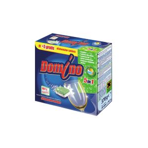 Таблетки за съдомиялна машина Domino, 5 в 1, 15+5 броя, 20 таблетки l