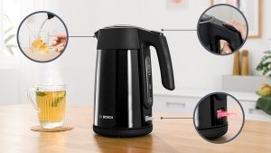 Bosch Електрическа кана за вода TWK7L463, 1.7 L, черна