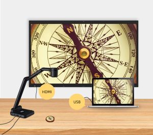 Документна камера IQ View E4521, HDMI, SD карта, VGA, USB, черна