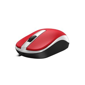 Мишка Genius DX-120, с кабел, USB Type-A, 3 бутона, червена