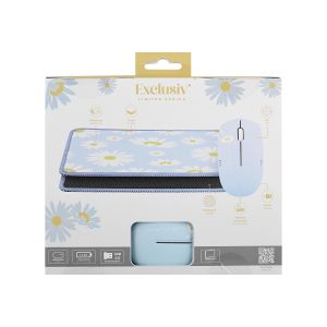 Комплект мишка TNB и пад Exclusiv Daisy, USB Type-A, 3 бутона, 1 х АА