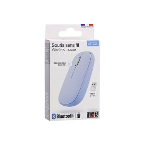 Мишка TNB iClick, безжична, 3 бутона, 1600 dpi, Bluetooth, USB, AA, синя