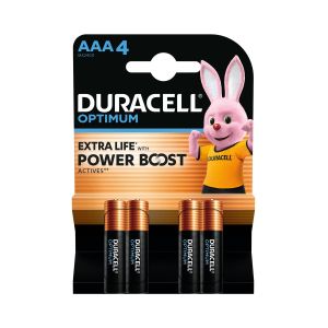 Алкална батерия Duracell Optimum, AAA, LR6, 1.5 V, 4 броя