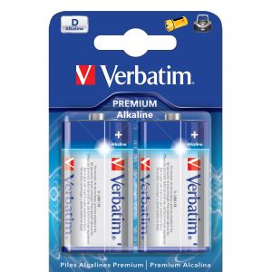Алкална батерия Verbatim, D, LR20, 1.5 V, 2 броя