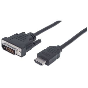 Преходник Manhattan HDMI MALE към DVI-D 24+1 MALE, 1.8 m