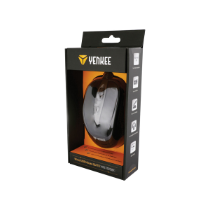 Мишка Yenkee 1025BK, оптична, USB, 2400 dpi, с кабел, черна