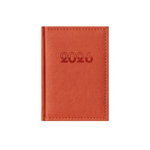 Календар-бележник Казанова, с дати, 10 x 15 cm, кожена подвързия, оранжев