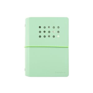 Sworld Тефтер ME, А6, с 6 ринга, ластик, бели листове, 40 листа, зелен