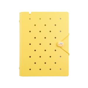 Sworld Тефтер ME, А5, с 6 ринга, ластик, бели листове, 40 листа, жълт