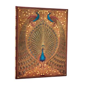 Paperblanks Тефтер Hafiz's Peacocks, Ultra, широки редове, твърда корица, 72 листа