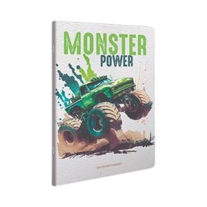 Gipta Тетрадка Monster, A4, бяла хартия, на квадратчета, картонена корица, 60 листа