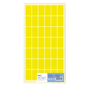 Office 1 Самозалепващи се етикети за цени, 17 x 30 mm, жълти, 420 броя