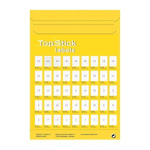 Top Stick Самозалепващи се етикети, A4, 25.4 х 10 mm, 189 броя, 100 листа