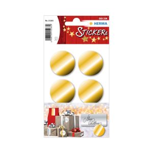 Herma Самозалепващи се етикети, диаметър 32 mm, златисти, 18 броя