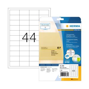 Herma Самозалепващи се етикети, A4, полиестерни, 48.5 х 25.4 mm, 25 листа