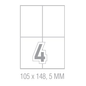 Office 1 Самозалепващи се етикети, A4, 105 x 148.5 mm, прави ъгли, 100 листа