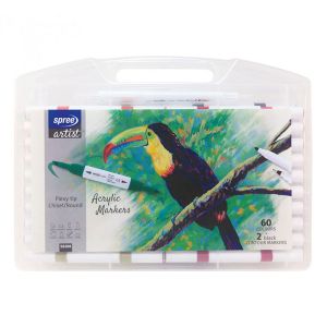 Маркери Spree Flexy акрилни двувърхи 60 цвята+ 2 контурни