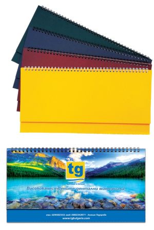 Настолен календар-бележник, едностраннохромов бял картон