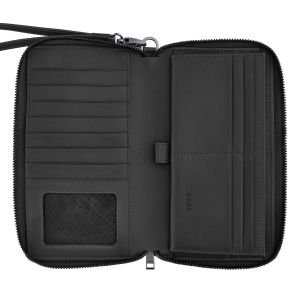 Hugo Boss Портфейл за пътуване Saffiano, черен