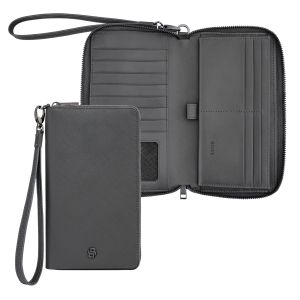 Hugo Boss Портфейл за пътуване Saffiano, сив