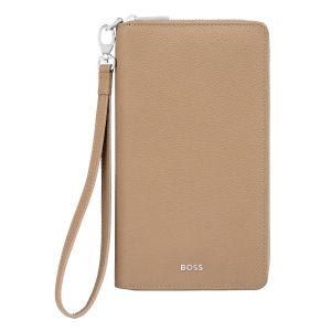Hugo Boss Портфейл за пътуване Classic Grained, карамел