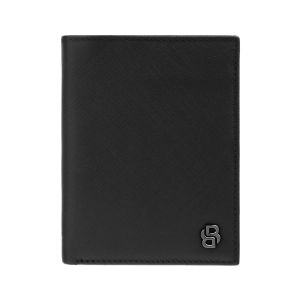 Hugo Boss Портфейл Saffiano, с капак и отделение за монети, черен