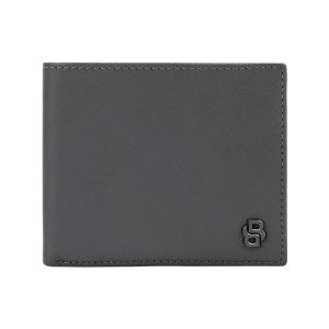 Hugo Boss Портфейл за карти Saffiano Double B, с капак, сив