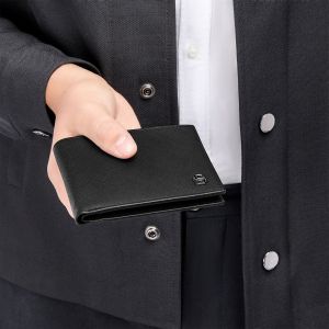 Hugo Boss Портфейл Saffiano Double B, черен