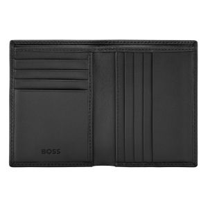 Hugo Boss Калъф за карти Saffiano, с 8 отделения, черен