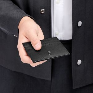 Hugo Boss Калъф за карти Saffiano, с 6 отделения, черен