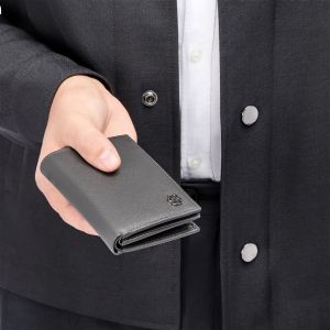 Hugo Boss Калъф за карти Saffiano, с 12 отделения, сив