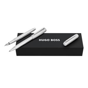 Hugo Boss Комплект химикалка и писалка Pace, сребристи