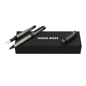 Hugo Boss Комплект химикалка и писалка Eclat, тъмносиви