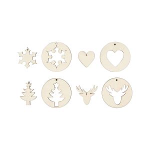 Creativ Company Коледни украшения, висящи, 2 в 1, 200 броя