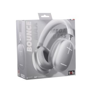 Слушалки TNB Bounce Max, безжични, с Bluetooth, USB Type-C, 102 dB, сиви