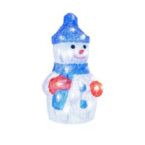 Retlux Коледна украса RXL 254 - Снежен човек, син, светещ, 30 LED