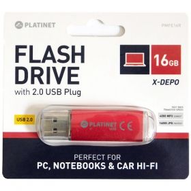Флаш памет Platinet X Depo USB 16GB Червен