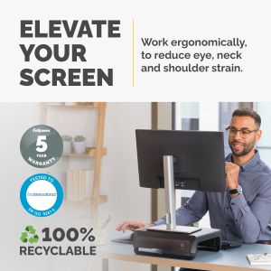 Поставка за монитор Fellowes Breyta, максимално тегло 15 kg, черна