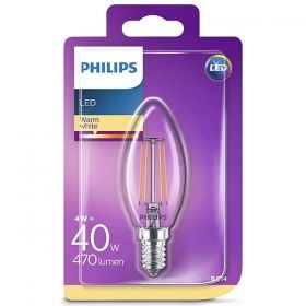 Крушка Philips 4W-40W кристал свещ LED Е14