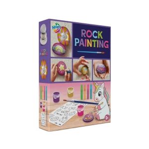 Moxy Комплект за рисуване на камъни, 3 броя, с четка и боички